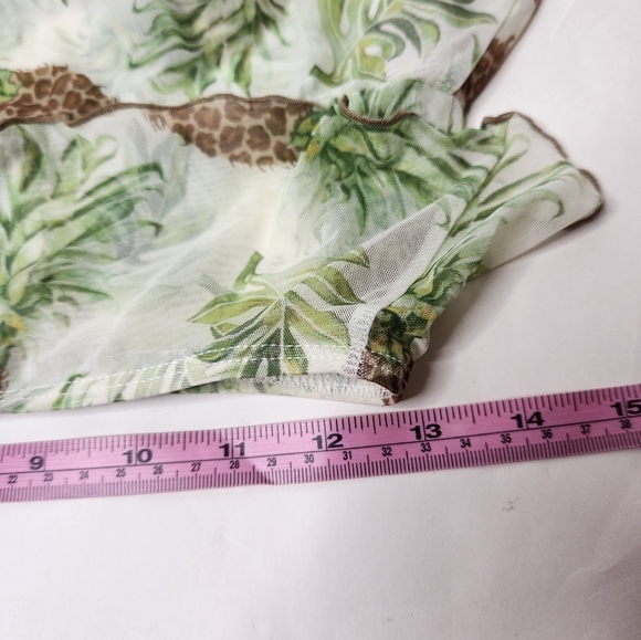 Letarte Pineapple Print Swim Coverup - Green and Brown - Picture 5 of 5